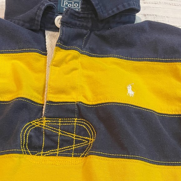 Boys Polo Ralph Lauren Striped Cotton Jersey Rugby Shirt - Picture 4 of 7